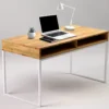 Schreibtisch erstellt aus Massivholz und Stahl LIGHT SKRIVEN Schreibtisch erstellt aus Massivholz und Stahl LIGHT SKRIVEN