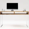 LIGHT SKRIVEN Holzschreibtisch Schreibtisch mit Regal unter der Tischplatte LIGHT SKRIVEN