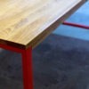 5_RED FOREST moderner Esstisch mit rotem Gestell