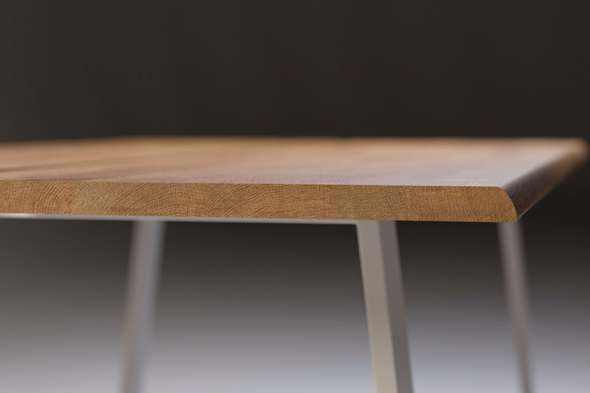 1_SLICE WHITE Moderner Esstisch aus Massivholz weiß
